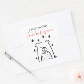 Bär im Wald, Weihnachten Quadratischer Aufkleber (Umschlag)