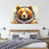 BÄR IM WELTALL-10 LEINWANDDRUCK (Insitu (Schlafzimmer))
