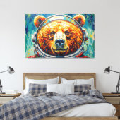 BÄR IM WELTALL-3 LEINWANDDRUCK (Insitu (Schlafzimmer))
