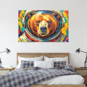 BÄR IM WELTALL-5 LEINWANDDRUCK (Insitu (Schlafzimmer))
