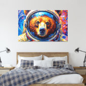 BÄR IM WELTALL-6 LEINWANDDRUCK (Insitu (Schlafzimmer))