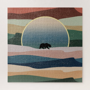 BÄR IM WÜSTENSONNENUNTERGANG PUZZLE