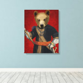 Bär in Blue Robes Leinwanddruck (Insitu (Holzboden))