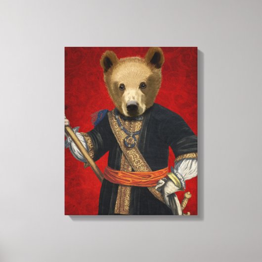 Bär in Blue Robes Leinwanddruck (Vorderseite)