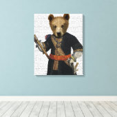 Bär in Blue Robes Leinwanddruck (Insitu (Holzboden))