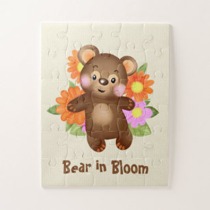 Bär in Blüte – Süßer Teddybär floral Puzzle