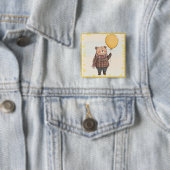 Bär in Brown Kariert Sweater mit Yellow Balloon Button (Beispiel)