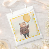 Bär in Brown Kariert Sweater mit Yellow Balloon Geschenktütchen (Ausgeschnitten)