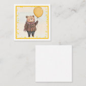 Bär in Brown Kariert Sweater mit Yellow Balloon Mitteilungskarte (Vorne/Hinten)