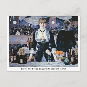 Bar in den Folies-Bergere von Edouard Manet Postkarte