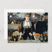 Bar in den Folies-Bergère von Manet Postkarte (Vorne/Hinten)
