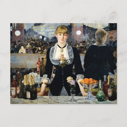Bar in den Folies-Bergère von Manet Postkarte (Vorderseite)