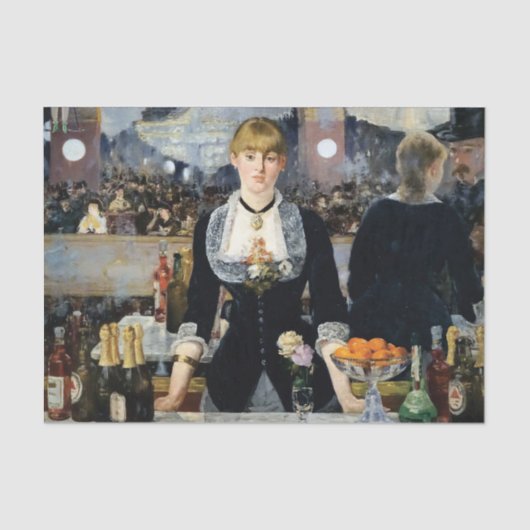 Bar in den Folies-Bergère von Manet Seidenpapier (Vorderseite)