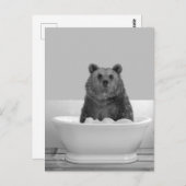 Bär in der Badewanne Bubble Bad Postkarte (Vorne/Hinten)