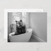 Bär in der Badewanne Postkarte (Vorne/Hinten)