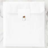 Bär in der Tasche Quadratischer Aufkleber (Tasche)