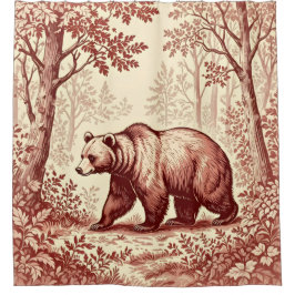 Bär in der Waldtoile Duschvorhang