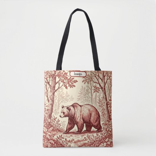 Bär in der Waldtoile Tasche (Vorderseite)