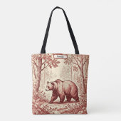 Bär in der Waldtoile Tasche (Rückseite)
