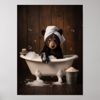 Bär in der Wanne Poster