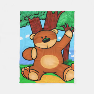 Bär in der Wiese - Bear in grassland Fleecedecke