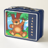 Bär in der Wiese - Bear in grassland Metall Brotdose (Rückseite)