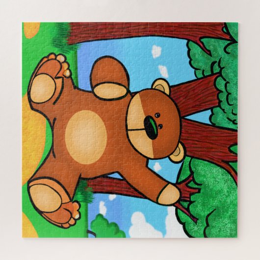 Bär in der Wiese - Bear in grassland Puzzle (Horizontal)