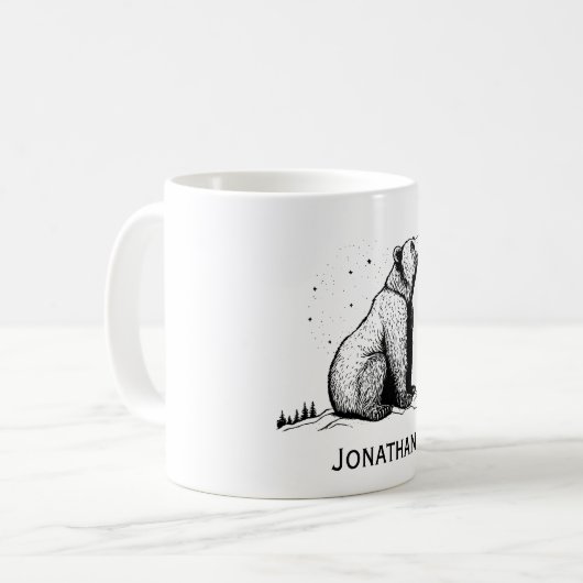 Bär in der Wildnismonogramm Kaffeetasse (Vorderseite Links)
