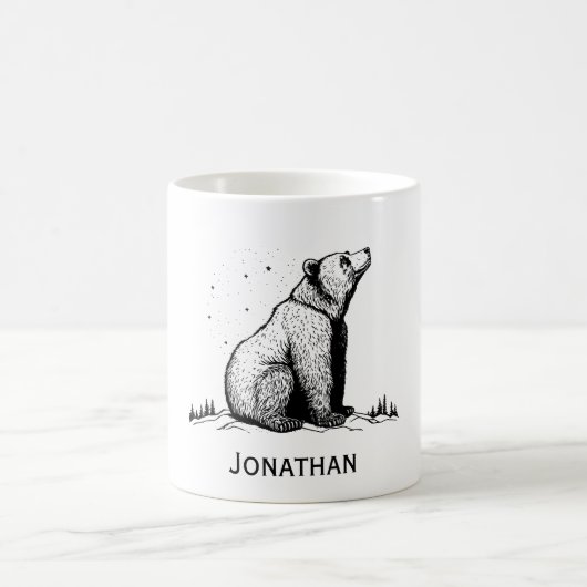 Bär in der Wildnismonogramm Kaffeetasse (Mittel)