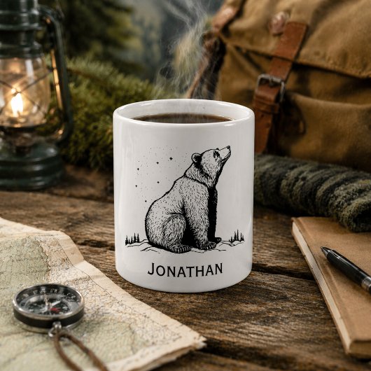 Bär in der Wildnismonogramm Kaffeetasse