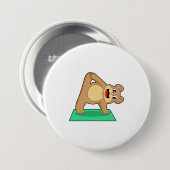 Bär in der Yoga-Fitness Button (Vorne & Hinten)