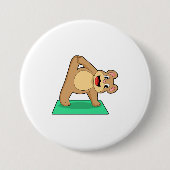 Bär in der Yoga-Fitness Button (Vorderseite)