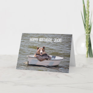Bär in Dinghy zum Geburtstag Karte