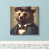 Bär in einem Anzug | Tierart | Tier in einem Anzug Leinwanddruck (Insitu (Holzboden))