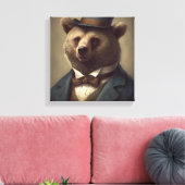 Bär in einem Anzug | Tierart | Tier in einem Anzug Leinwanddruck (Insitu (Wohnzimmer))