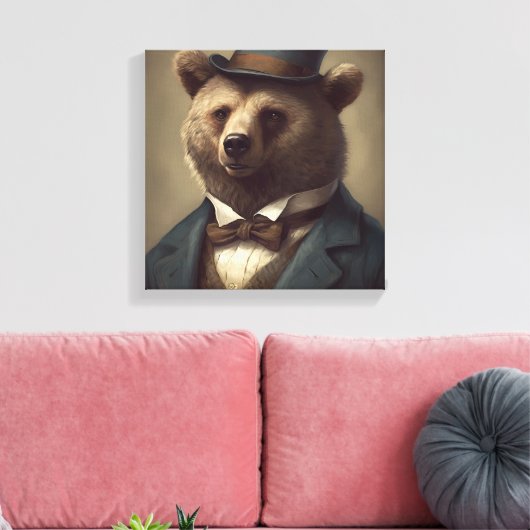 Bär in einem Anzug | Tierart | Tier in einem Anzug Leinwanddruck (Insitu (Wohnzimmer))