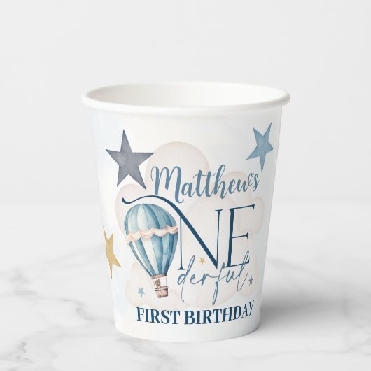 Bär in einem Ballon 236 ml Papier Cup Pappbecher (Rückseite)