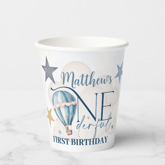 Bär in einem Ballon 236 ml Papier Cup Pappbecher (Vorderseite)