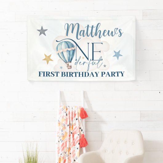 Bär in einem Ballon 91cm x 152cm Party Banner (Insitu)