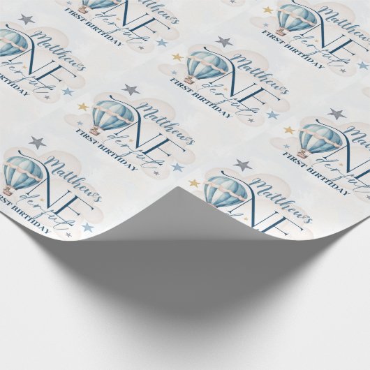 Bär in einem Ballon Matte Wrapping Paper Geschenkpapier (Ecke)