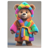 Bär in einem bunten Gewand Klemmbrett (Rückseite)
