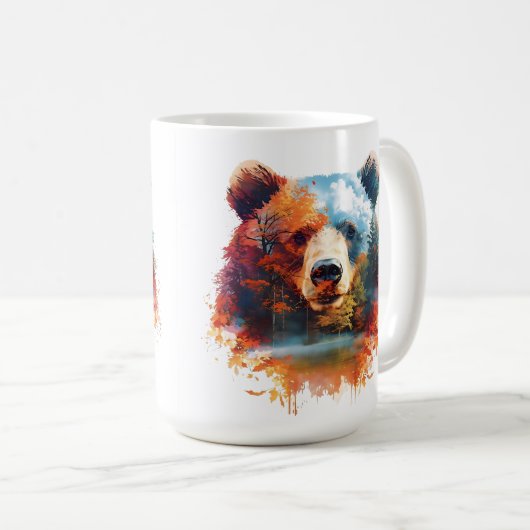 Bär in einem Herbstwald Kaffeetasse (VorderseiteRechts)