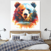 Bär in einem Herbstwald Leinwanddruck (Insitu (Schlafzimmer))