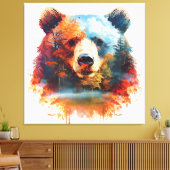 Bär in einem Herbstwald Leinwanddruck (Insitu (Wohnzimmer))