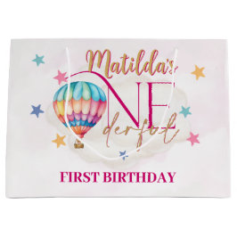 Bär in einem rosa Ballon Große Geschenktasche Große Geschenktüte