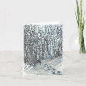 Bär in einem Snowy Forest Wasserfarbe Leere Dankeskarte (Vorderseite)