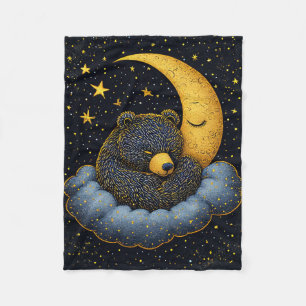 Bär in einer flauschigen Wolke gebettet Fleecedecke
