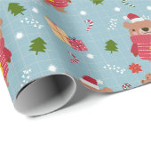 Bär in festlichem Sweatshirt - Geschenkpapier (Rolleneckpunkt)