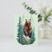 Bär in Forest Nature Lover Postkarte (Stehend Vorderseite)