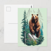 Bär in Forest Nature Lover Postkarte (Vorne/Hinten)